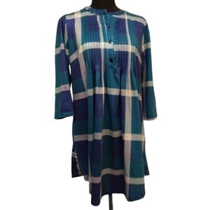 Reborn plaid 3/4 sleeve shirt dress size M